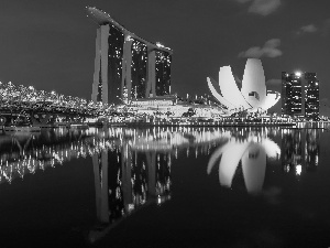 Singapur, Night, Marina Bay Sands, bridge