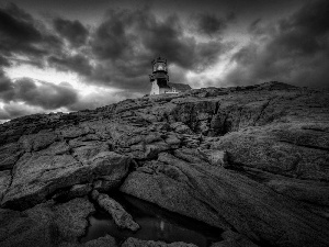 maritime, rocks, Lighthouse