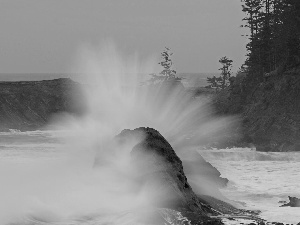 Rocks, Lighthouse, maritime, Tides