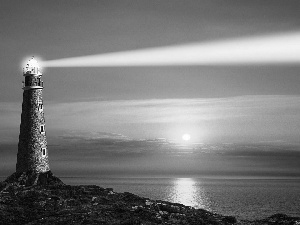 west, Lighthouse, maritime, sun