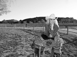 Meadow, pens, make-up, Hat, Women