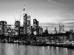 Menem, Frankfurt, men, panorama, River, by