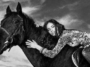 model, Horse, Beauty