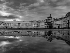 Monument, water, St. Petersburg, square, Russia