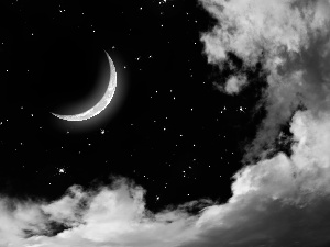 clouds, Night, moon, Sky