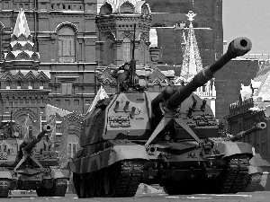tanks, Red Square, Moscow, soldiers
