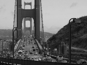 motion, street, Golden Gate, cars, bridge