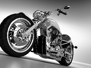 Harley Davidson, Yellow, motor-bike, Chopper