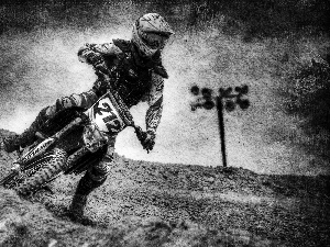 Motocross, a man, Motorbike