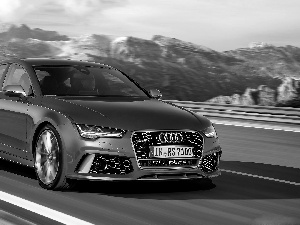 Audi, Way, Mountains, RS7