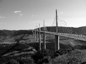 bridge, Mountains