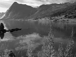 lake, Norway, Mountains, Jolstravatnet