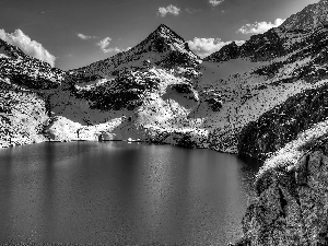 Mountains, lake, Ötztal, Alps