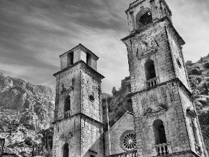 Montenegro, palace, Mountains, Kotor