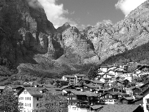 Town, Switzerland, Mountains, Leukerbad