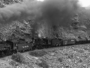 Mountains, Train, warehouse