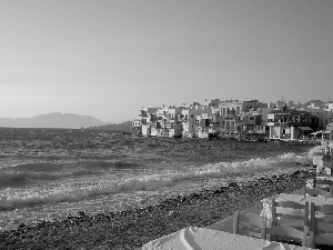 Mykonos, Greece, an, coast, Town
