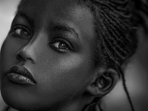 Women, Black and white, Negress, face