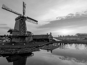 Skansen, Sunrise, Zaandam, dawn, Windmills, Zaanse Schans, Netherlands