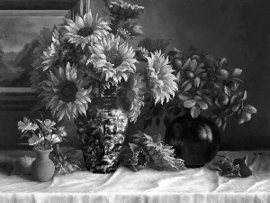 ornamental, Vase, Nice sunflowers