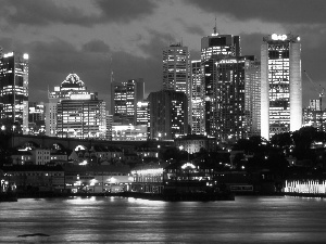Australia, Town, Night, Sydney
