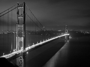 Night, bridge, Golden Gate