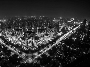 China, Town, Night, pekin