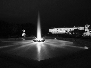 fountain, light, Night, color