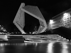 fountain, Pozna?, Night, freedom