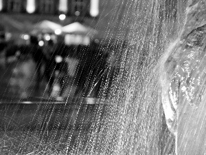 Night, water, fountain