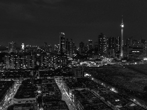 Night, Houses, Malaysia, Asia, Kuala Lumpur