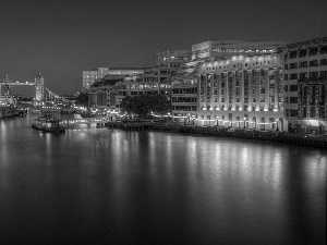 illuminated, London, Night, Town