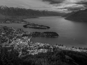 Queenstown, panorama, night, New Zeland