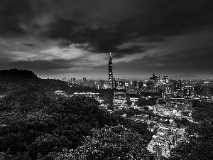 Taipei, China, Night, panorama, Town, Taiwan