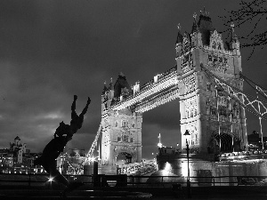 bridge, London, Night, Tower Bridge