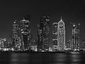 Town, Qatar, Night, Doha