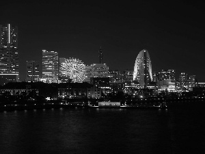 night, Town, Yokohama