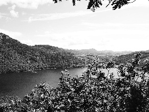 Mountains, landscape, Norway, lake