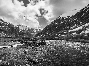 Norway, River, Mountains