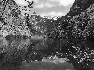 Germany, Obersee Lake, Mountains, Bavaria