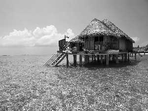 sea, Home, on The Water, clouds