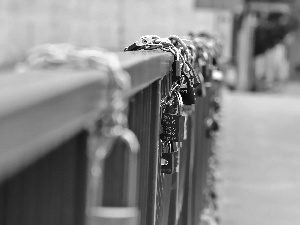 Padlocks, strings, Jordan, Poznań, bridge