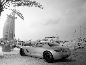 Yellow, Hotel hall, SLS, Burj Al Arab, Dubaj, Mercedes, Palm