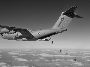 plane, A400M, Paratroopers, Airbus