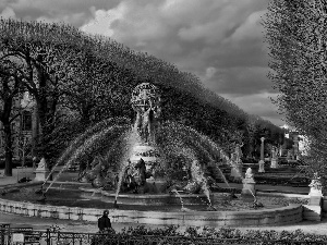 fountain, Luxembourg Gardens, Paris, de observatoire