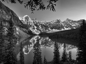 National Park Banf, Canada, Mountains, forest, lake