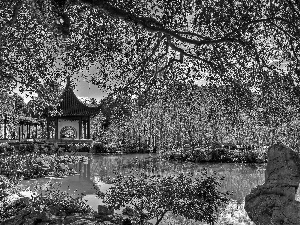 Chinese, boulders, San Marino, pavilion, Pond - car, Garden, California