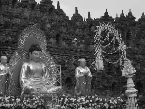 People, Flowers Palace, Borobudur, statues, indonesia