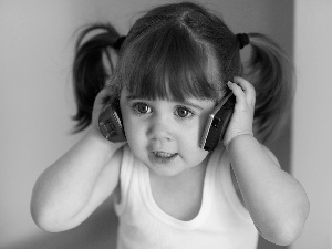 small, girl, Phones, Sweet