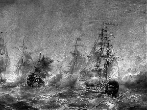 sailboats, maritime, picture, Battle